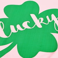 Merqwadd Lucky Irish St.Patrick's Dnevna košulja Plaid Shamrock grafički kratki rukav na vrhu okruglog