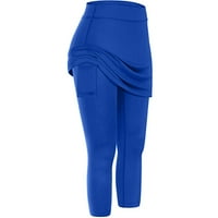Teretne pantalone Žene Visoko struk Skirted džepova Tenis Elastic Capris Yoga suknje Sportske tajice Yoga pantalone