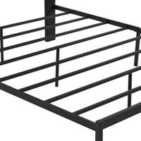 Kreveni okvir, moderan tapecirani platform s linijskim prugama uzglavljenog uzglavlje, jakih platforma s metalnim okvirom, jednostavan montaža, nije potrebna, siva