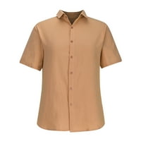 Penkaiy Men Casual majica Solid kratkih rukava sa ovratnicima dugmad pulover bluza vrhovi unise Classic