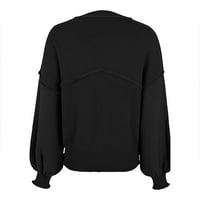 PIMFILM WOMENS pulover Dukseri ženske zbojene pulover Dukseri izričene trendi crne s