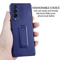 Samsung Galaxy z Fold Case, elehold karbonska vlakna tanka tanka tanka sa skrivenim kickstanskim staklenim
