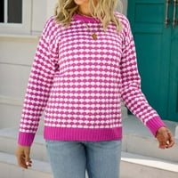 Lovskoo ženski vrat za vrat pulover Duks dugih rukava na dugim rukavima, džemper sa pulovernim džemper