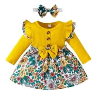 Djevojke Haljina Djevojke haljina Proljeće Jesen odijelo Dugi rukavi cvjetni print Djevojke haljina