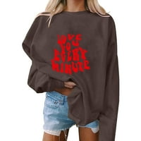 Pamučna prevelika duksela Žene Žene Ležerne duksere zaljubljenih kapuljača Ispis dugih rukava pulover