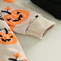Visgogo Baby Halloween Outfits, dugi rukav pulover pulover tiska + hlače set