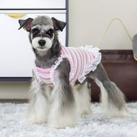 Slatka pse Camisole - čipkaste ivice tenkovito - prugasta majica majica Prstuška majica - kućna ljubimca