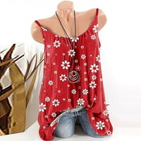 SHPWFBE prsluci za žene o vratu cvjetne bluze vrhovi tiskanje za bluzu za tee Camisole