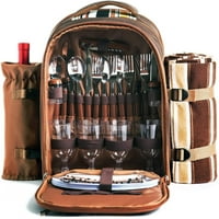 PIKNIC ruksačka torba za osobu sa hladnijim odjeljkom, odvojiva boca vina, ploče, ploče i pribor za