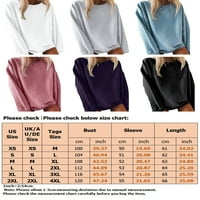 Sanviglor Laobav pulover za žene dugih rukava pad duksela Ležerna majica za vrat javne boje Crne XS