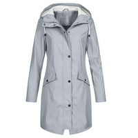 Hoodie kiša duga vodootporna čvrsto kaput jakna Ženska vanjska boja Vjetrootporna ženska kaputa Zip