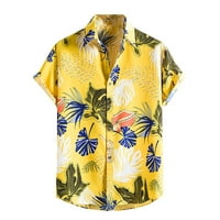 Leodye Muns Top Clearence Muška havajska majica Kratki rukavi Ispisane ljetne majice na plaži