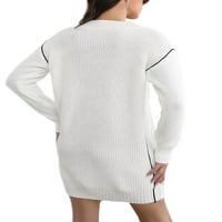 GLONME Duksera sa punim bojama za žene Ležerne prilike za toplu mini haljine Labavi rastući pulover