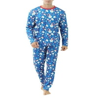Qiylii Božićna porodica Podudaranje pidžama Set, Snowman Print Tops + pantalone ROMper