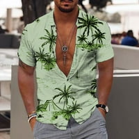 Muška povremena havajska majica Grafički print kratkih rukava Stilska majica na plaži Green Veličina