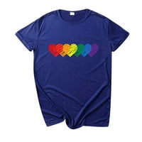 Gotyou Proljetni vrhovi Žene Pride Rainbow Zastava Tun Tunic Pulover kratki rukav majica majica mornar