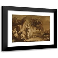 Pieter Symonsz Potter crni moderni uokvireni muzej umjetnički print pod nazivom - Perseus i Andromeda. Alegorija oslobođenja Holandije od strane kneza Frederik Hendrik