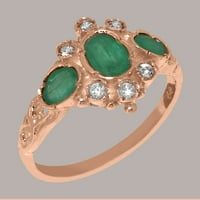 Britanci napravio 9k ružičasto zlato stvarni originalni i dijamantski ženski obećanje prsten - veličine