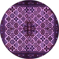Ahgly Company u zatvorenom okruglom perzijskim ljubičastim tradicionalnim prostirkama područja, 5 'krug