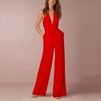 Nova crvena ženska haljina za bankete seksi seksi viseći vrat ženske pantalone