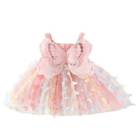 Kelajuan Toddler Djevojke haljine 3D leptir rušena sloj bez rukava bez rukava ljetna casual odjeća princeza