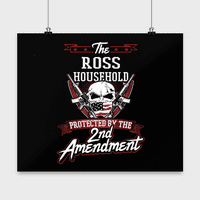 Prezime Ross Poster - Domaćinstvo zaštićeno 2. drugom Amandmanom - Personalizirani ljubitelji pištolja
