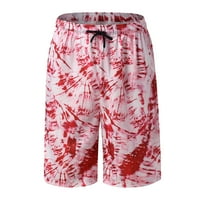 Iopqo muške kratke hlače Muške opruge Summer Leisure Party Beach Hawaii Print Laceup ShortsMenke hlače