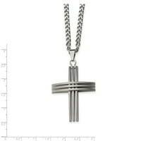 Čelik od nehrđajućeg čelika Cross Religiozan privjesak na linku Curb lanac ogrlica Charm modni nakit