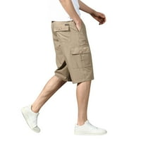 Dyfzdhu muške modne ležerne pune boje Multi džepni kopč za patent zatvarač vanjske kratke hlače