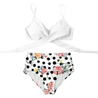 Mixpiju bikini kupaći kostimi modne dame bikini set dva štamparija kožu za kupaće kostime od plaže kupaći odijela sa mrežaste plaže bijele m