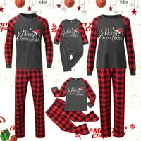 Božićna dječja pisma za bebe Ispiši vrhunsku bluzu + hlače Porodična odjeća pidžama crvena + 3 mjeseca