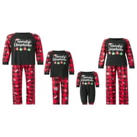 Canis Božićni roditelj-dijete odjeće s dugim rukavima, pismi s dugim rukavima na vrhovima ispisa pantalone za spavanje