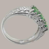 Britanci napravio je 10k bijelo zlato prirodno smaragdno ženski obljetni prsten - veličine opcija -