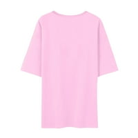 Ljetna bluza Ženski ljetni tiskani kratkih rukava sa bračnom majicom za žene Dame Top Pink 2xl