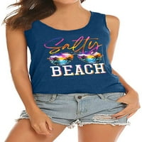 Ženska plaža Cisterna TOP Ljetna majica za odmor Smiješne naočale Vest Salty Beach bez rukava