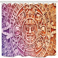 Maya Retro Mayan kalendarski disk Poliester tkanina kupaonica za zavjese za tuš