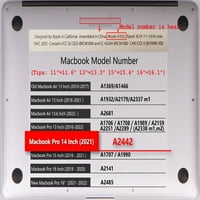 Kaishek plastični poklopac tvrdog školjke za objavljeni MacBook PRO S XDR displej ID dodirne model: