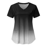 Ženski vrhovi bluza Grafički otisci kratkih rukava Radna odjeća Dame Ljeto V-izrez modno vino l