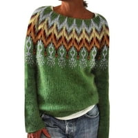Miayilima džemper za žene Žene Dizajn boja u boji Labavi ležerni džemper od kapljenog kapi dugih rukava