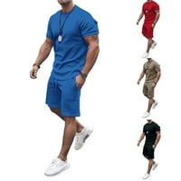 Muška majica kratkih rukava Top + kratke hlače Jogger GymTrackSuit Sportski setovi plavi l