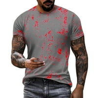 JPLZI muški crveni špeckler ispis majica kratkih rukava modna casual i udobna