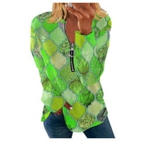 Cara Lady Ženska moda Casual Okrugli izrez Hoodie Nepravilna prugasto geometrijsko ispisano bluza s