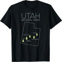 Karta Nacionalnog parka Utah Zion Bryce Canyon Arches Canyonlands Majica