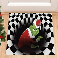 Illusion Doormat, Grinch Božićni ukras Tontoor vanjska prostirka za vrata, 3D Stereo Vorte Podna prostirka,