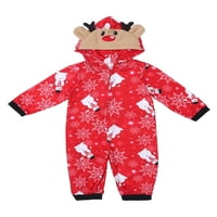 Usklađivanje obiteljske božićne pidžame božićne rublje za spavanje s kapuljačom 3D uši slatka elk kostim