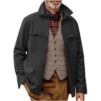 Symoidni muški kaputi i jakne - modna casual jakna na otvorenom jakna s jednom grudima crna xxxl