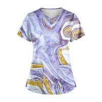 Clearsance Ljetni vrhovi za žene Trendi ženske bluze kratkih rukava Ležerne grafičke otiske bluze V-izrez