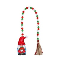 Haykey Božićni drveni privjesak Santa Claus Privjesak crvena, bijela, zelena mala perle na privjescu