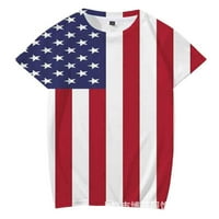 Kpoplk MENS USA zastava America American Patriotska majica kratki rukav 4. jula Thirts Street Sollier