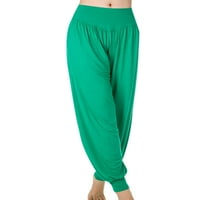 Ženske joge hlače Indijski harem pant visoki struk hipi pantalonarke rastezanje Tromatosti hlača zelena